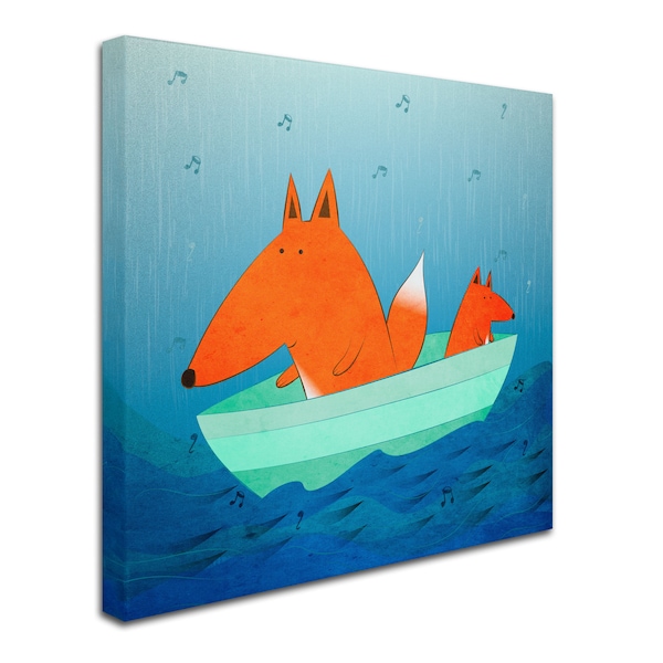 Carla Martell 'Fox In A Boat' Canvas Art,18x18